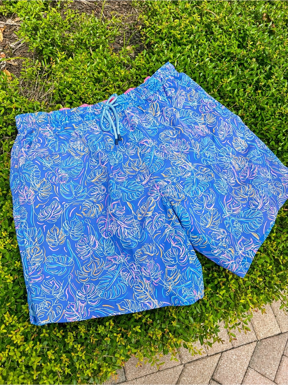 Peter Millar Mens Swim Trunks Small Atlantic Blue Fish MS22P14 Swimwear XL
